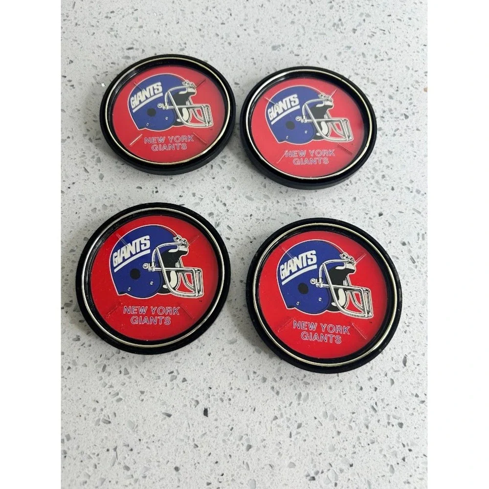 New York Giants NFL Football Helmet Coasters Set of 4‎ Round Cork Back